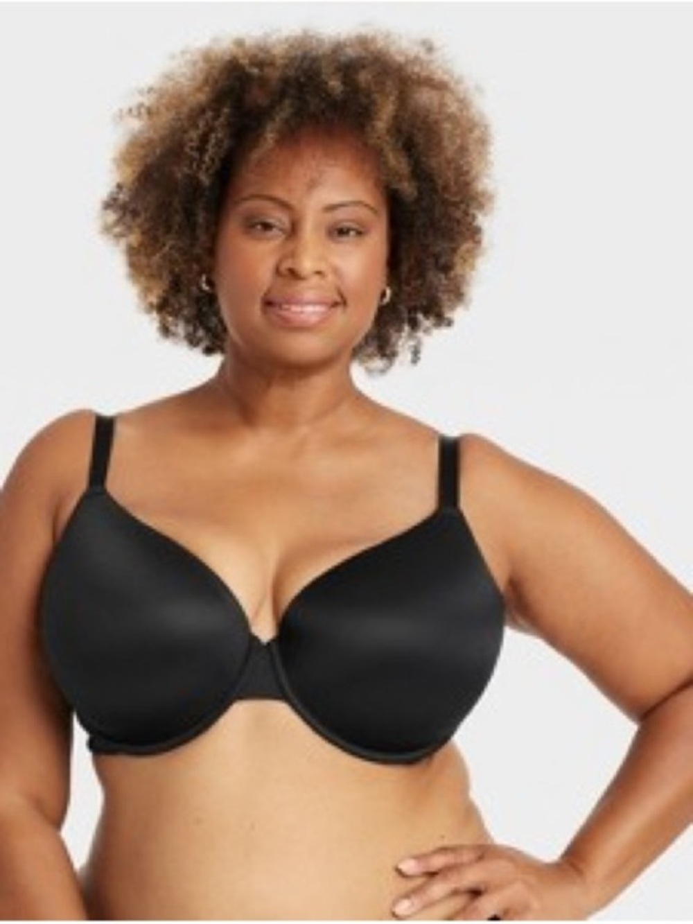 NWT Auden Smooth Black Lightly Lined Comfort Wire Demi Coverage Bra size 44DD